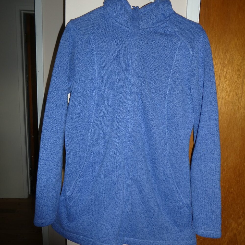 Lands End Sweater knit fleece lined zip front jacket